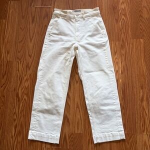 Everlane Off White The Straight Leg Crop Jeans Sz 0 Short Casual Neutral Spring